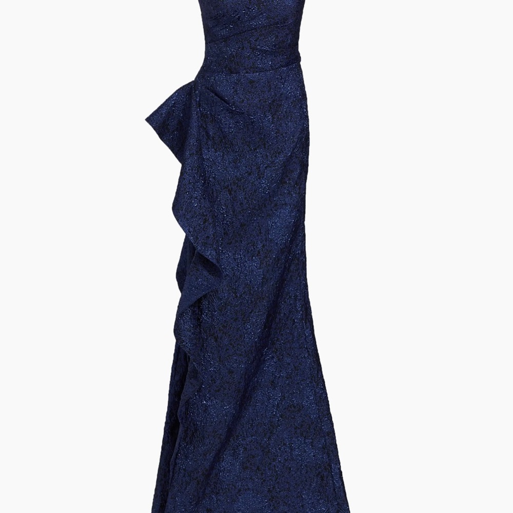 navy/black one shoulder dress size 8 worn once for a wedding 0400014665966